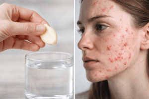 Sarımsak yutmanın sivilce üzerindeki etkisini gösteren görsel